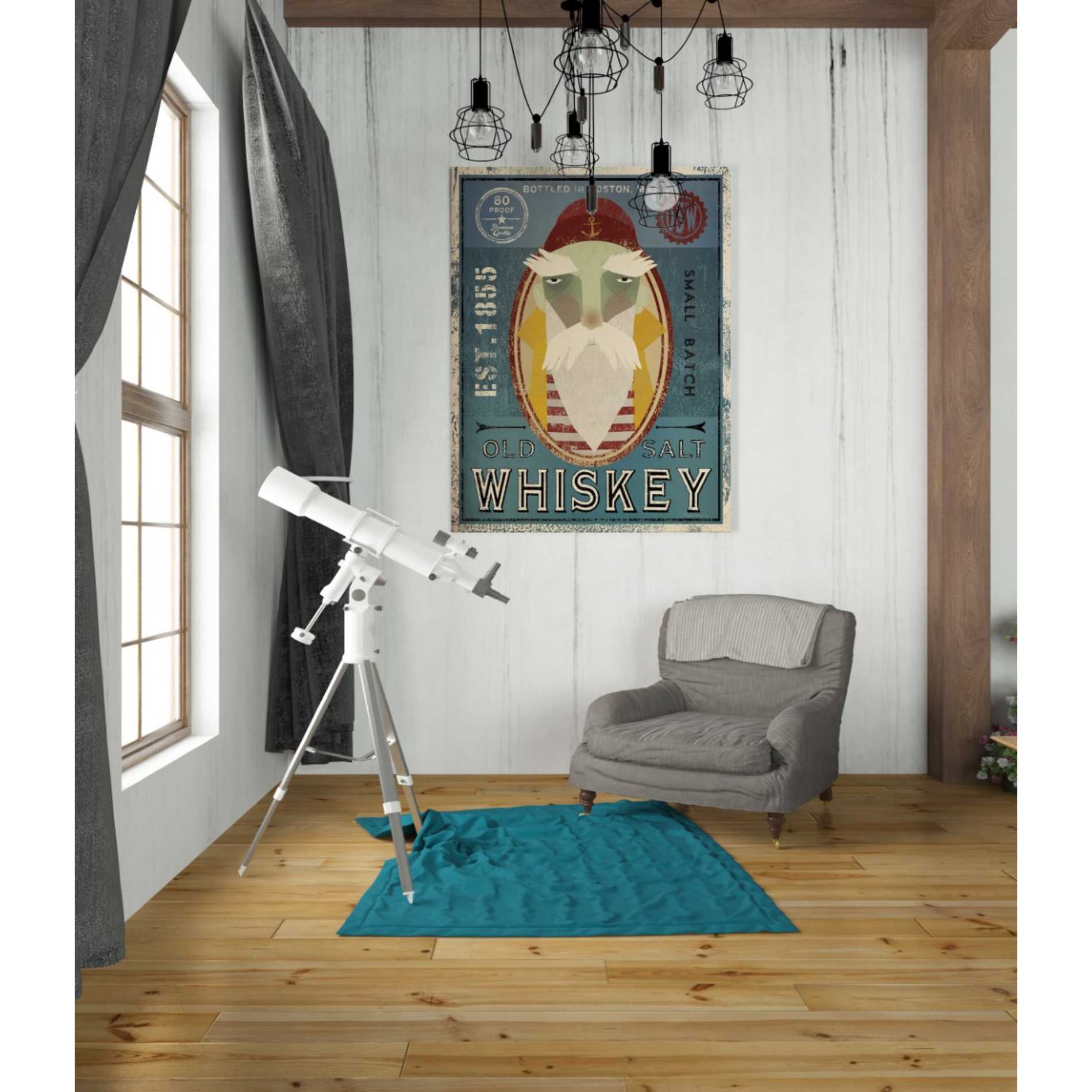 'Fisherman VIII Old Salt Whiskey' by Ryan Fowler, Canvas Wall Art,26 x 34