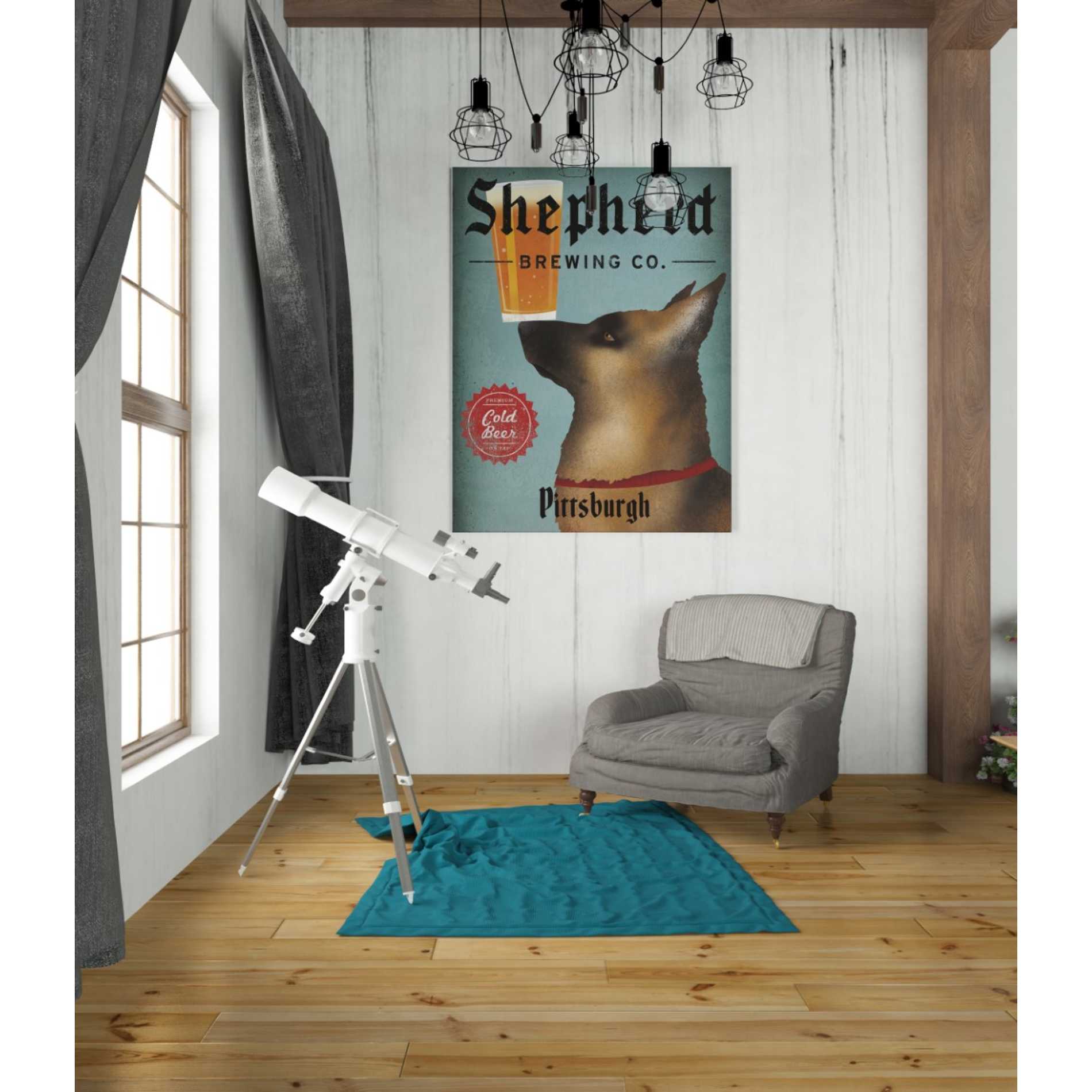 'German Shepherd Brewing Co Pittsburgh Black' by Ryan Fowler, Canvas Wall Art,26 x 34