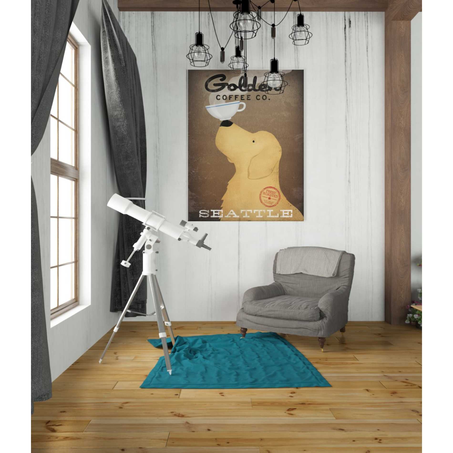 'Golden Coffee Co' by Ryan Fowler, Canvas Wall Art,26 x 34