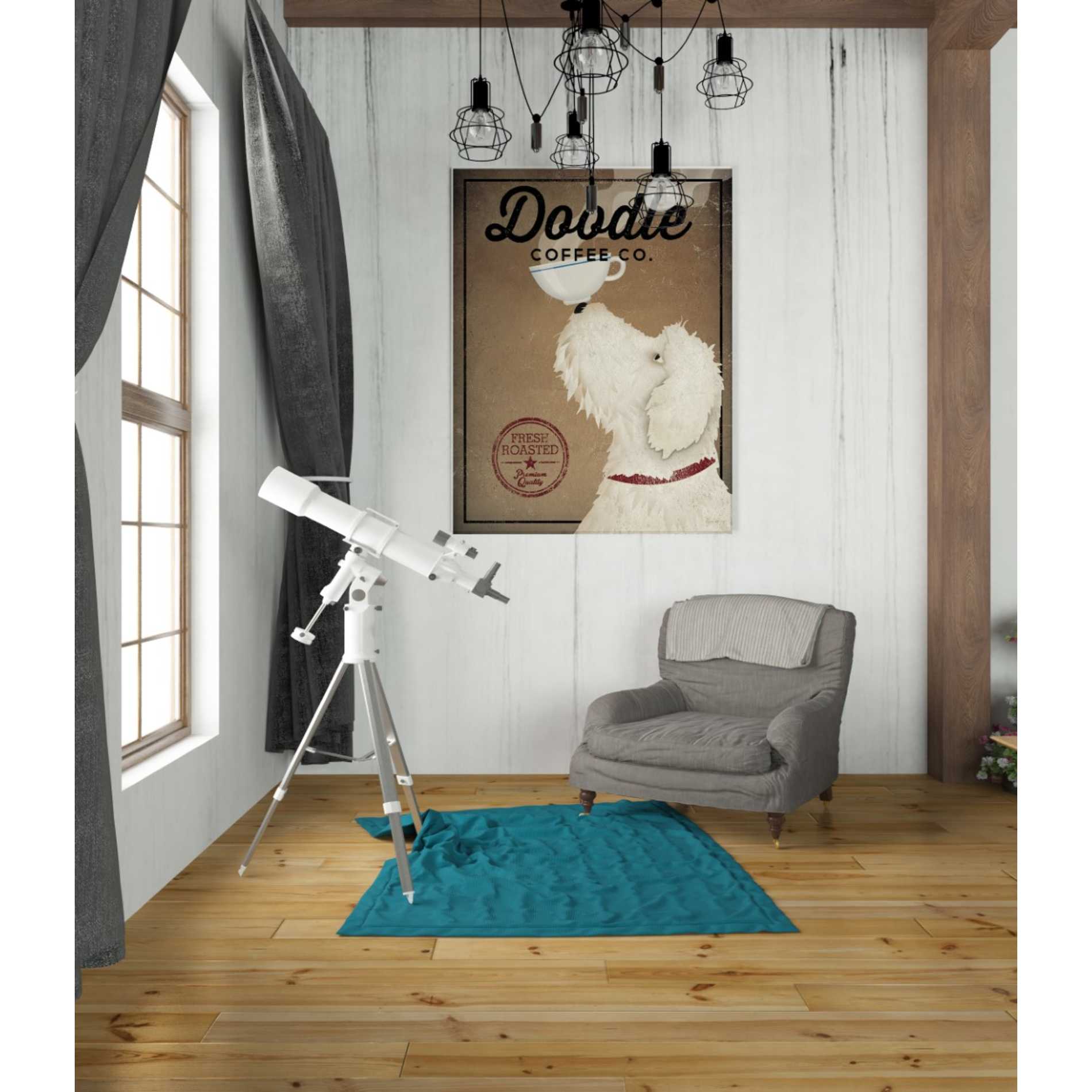 'Doodle Coffee' by Ryan Fowler, Canvas Wall Art,26 x 34