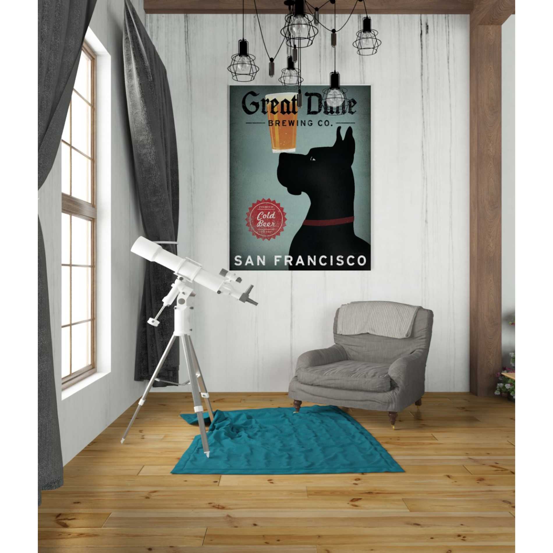 'Great Dane Brewing Co San Francisco' by Ryan Fowler, Canvas Wall Art,26 x 34