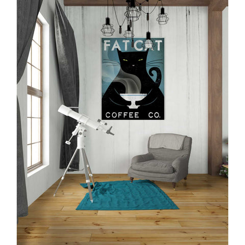 Image of 'Cat Coffee no City' by Ryan Fowler, Canvas Wall Art,26 x 34
