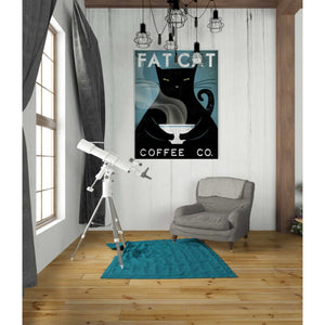 'Cat Coffee no City' by Ryan Fowler, Canvas Wall Art,26 x 34