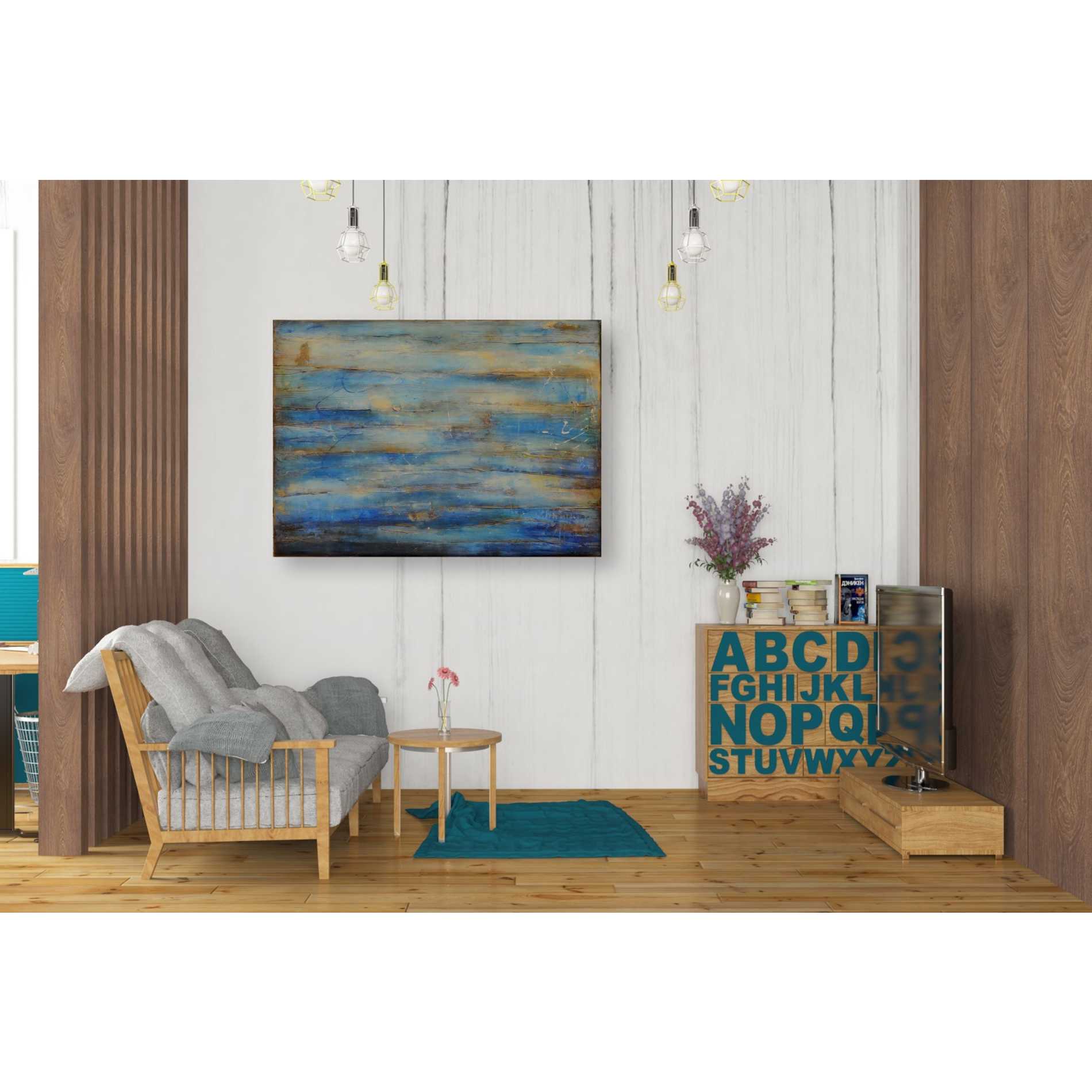 'Blue Bay Jazz' by Erin Ashley Canvas Wall Art,34 x 26