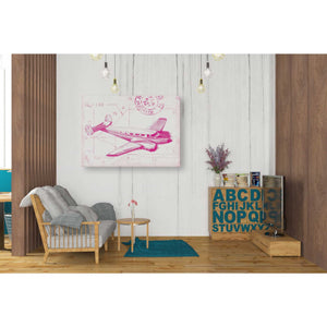 'Flight Schematic IV in Pink' by Ethan Harper Canvas Wall Art,34 x 26
