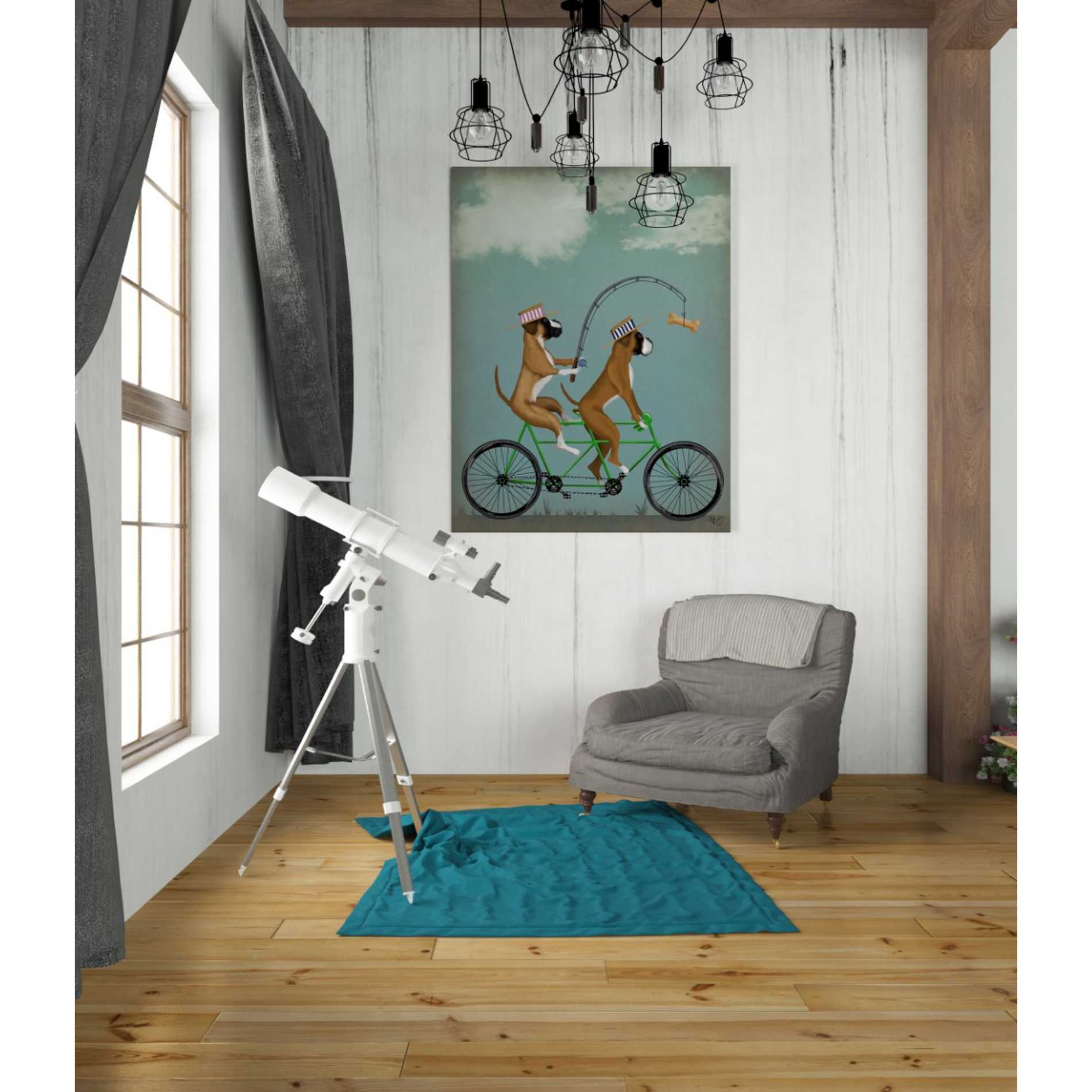 'Boxer Tandem' by Fab Funky Giclee Canvas Wall Art
