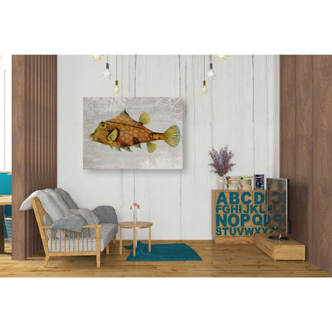 Image of 'Gold Turret Fish' by Fab Funky Giclee Canvas Wall Art