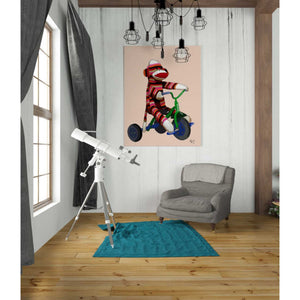 'Sock Monkey Tricycle' by Fab Funky Giclee Canvas Wall Art