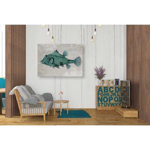 'Turquoise Turret Fish' by Fab Funky Giclee Canvas Wall Art