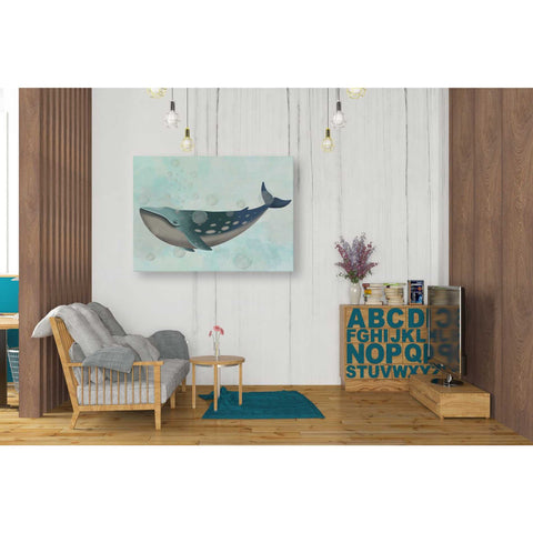 Image of 'Whale Bubbles 1' by Fab Funky Giclee Canvas Wall Art