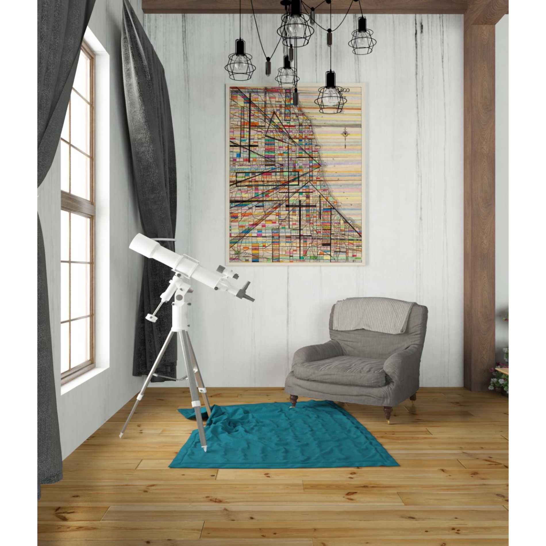 'Modern Map of Chicago' by Nikki Galapon Giclee Canvas Wall Art