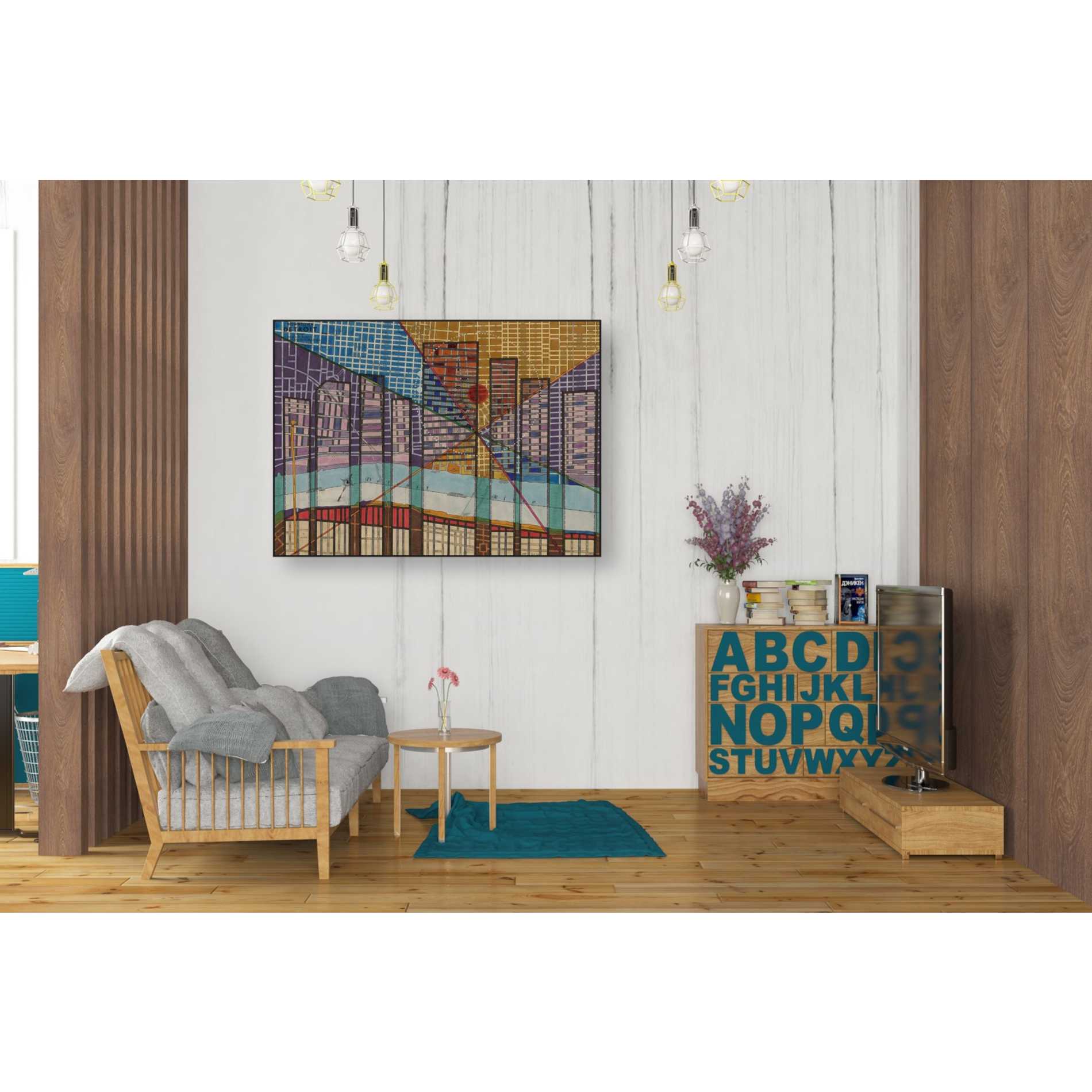 'Modern Map of Detroit' by Nikki Galapon Giclee Canvas Wall Art