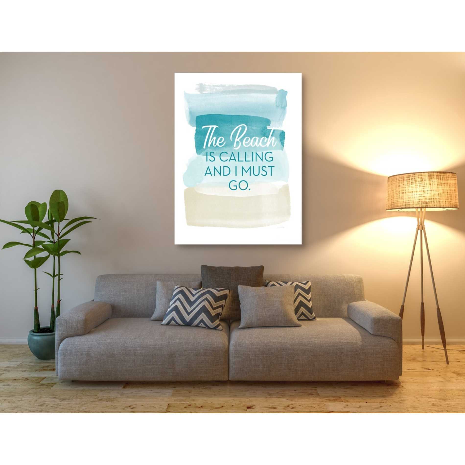 'The Beach Is Calling' by Linda Woods, Canvas Wall Art,26 x 34