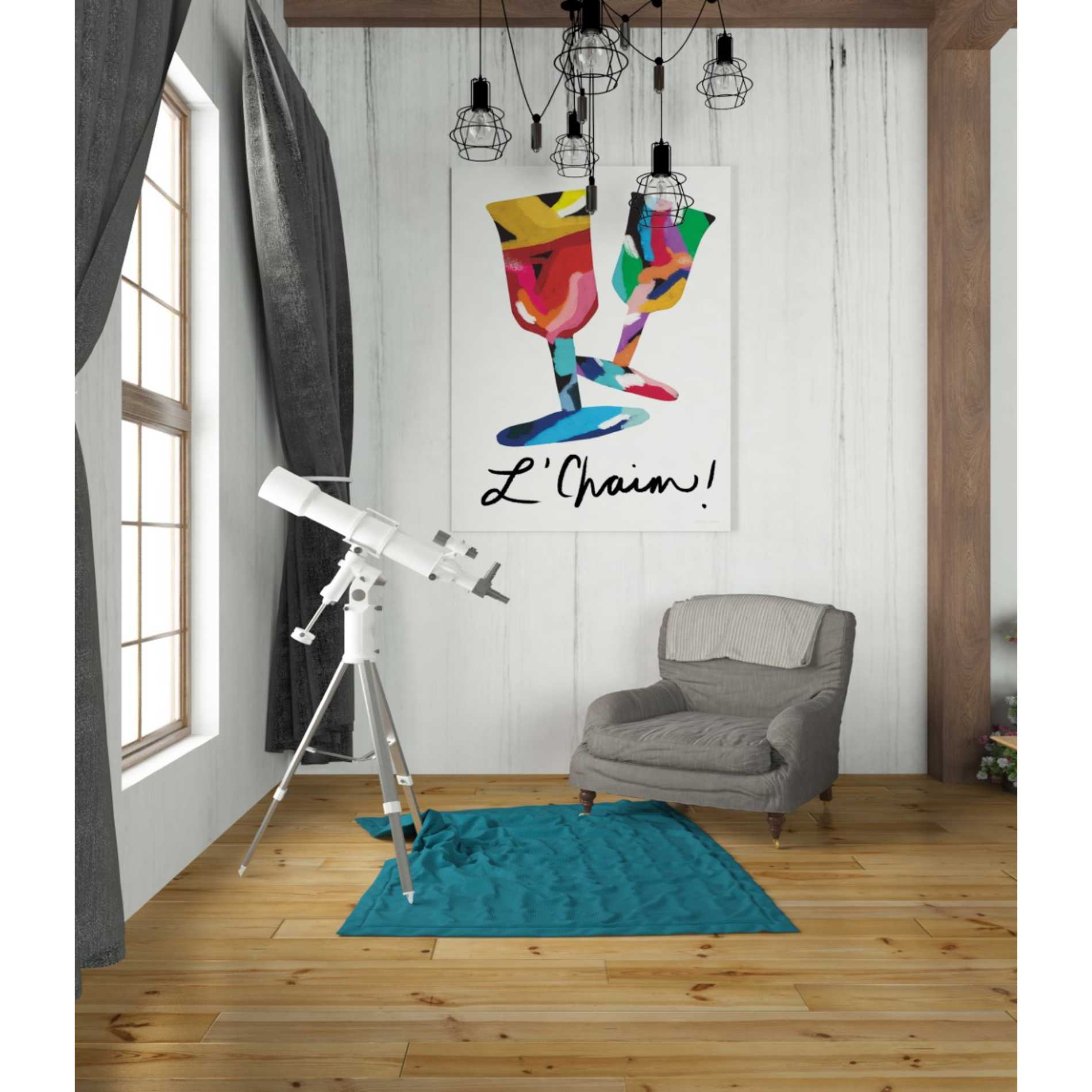 'L'Chaim Glass' by Linda Woods, Canvas Wall Art,26 x 34