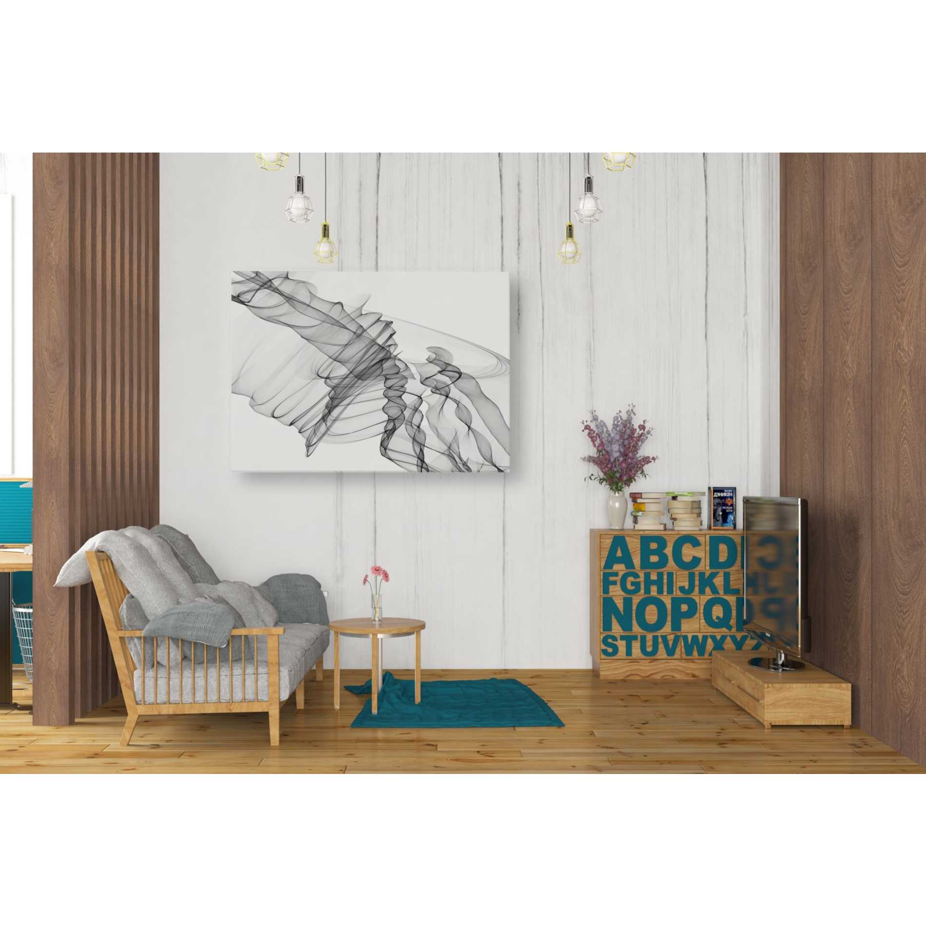 'Abstract Black and White 19-22-36' by Irena Orlov, Canvas Wall Art,34 x 26