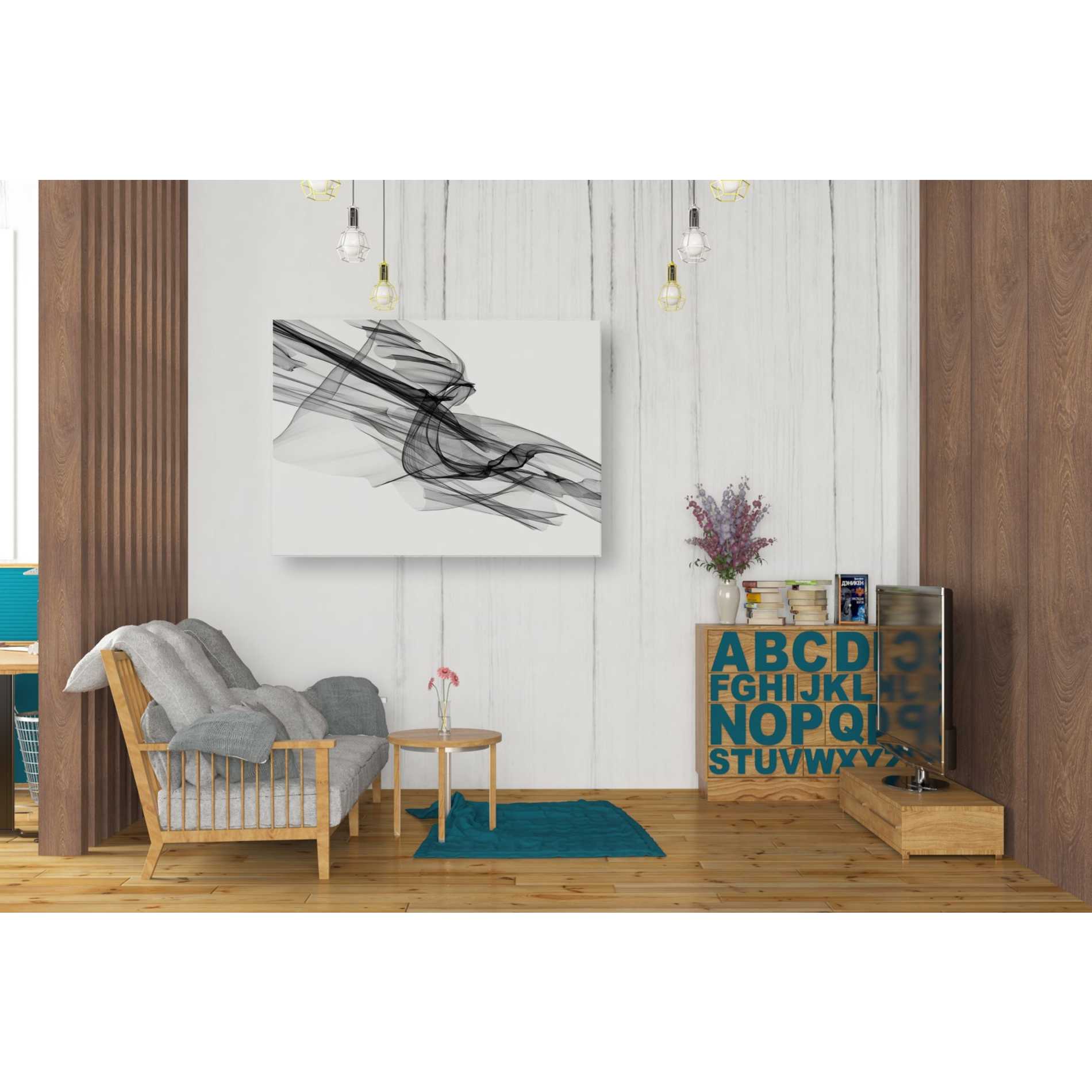 'Abstract Black and White 19-48' by Irena Orlov, Canvas Wall Art,34 x 26