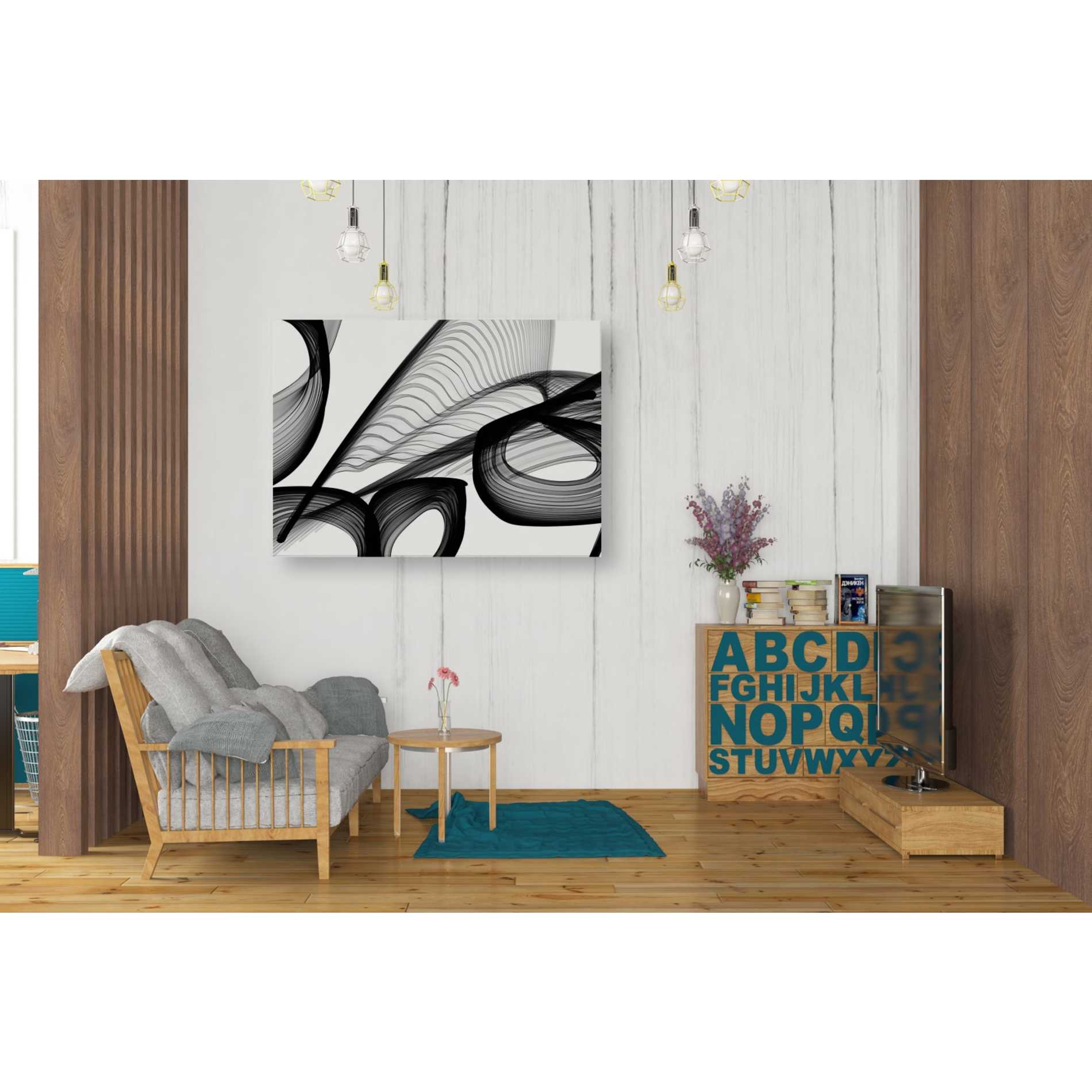 'Abstract Black and White 22-21' by Irena Orlov, Canvas Wall Art,34 x 26