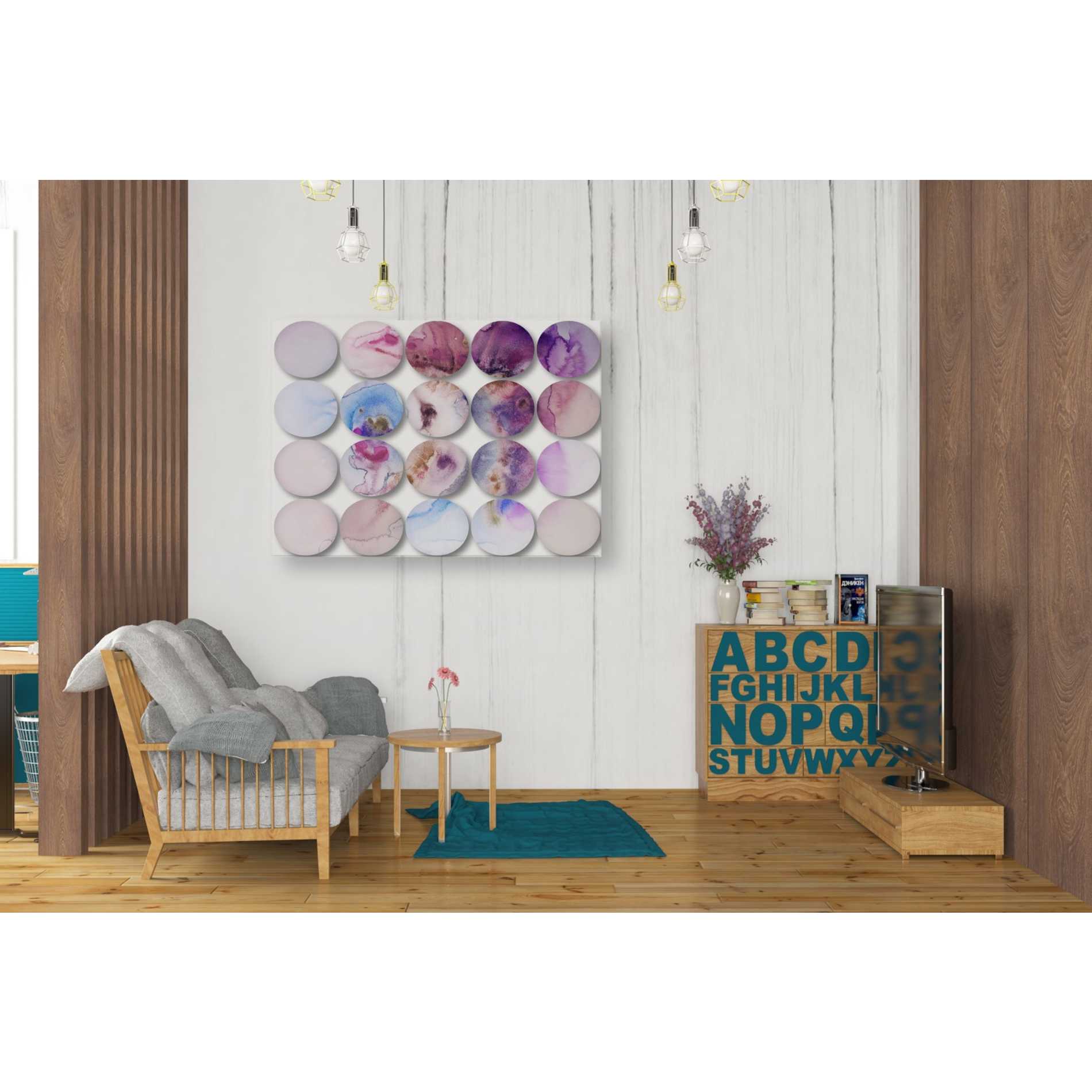 'Watercolor Colorful Circles 6' by Irena Orlov, Canvas Wall Art,34 x 26