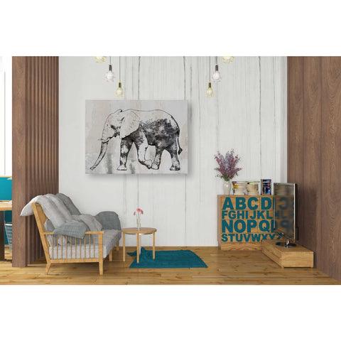 Image of 'Rustic Grey Elephant 2' by Irena Orlov, Canvas Wall Art,34 x 26