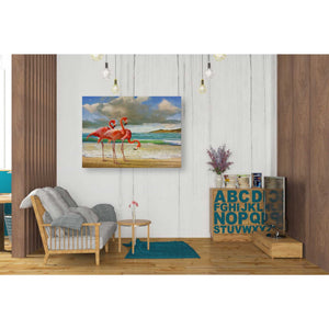 'Beach Scene Flamingos' by Chris Vest, Giclee Canvas Wall Art