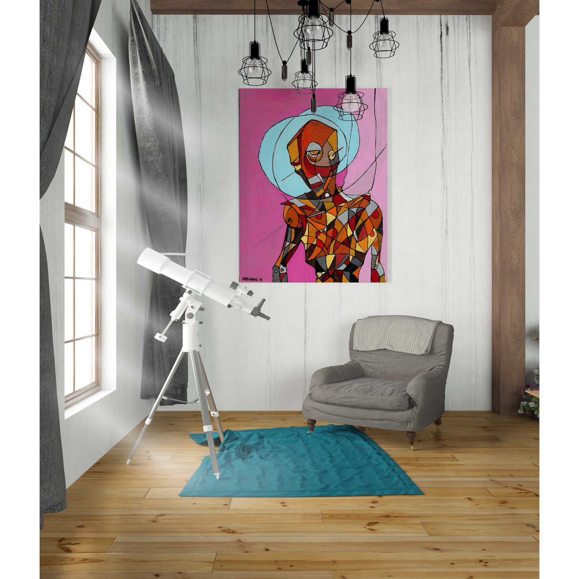 'Segmented Man' by Craig Snodgrass, Canvas Wall Art,26 x 34