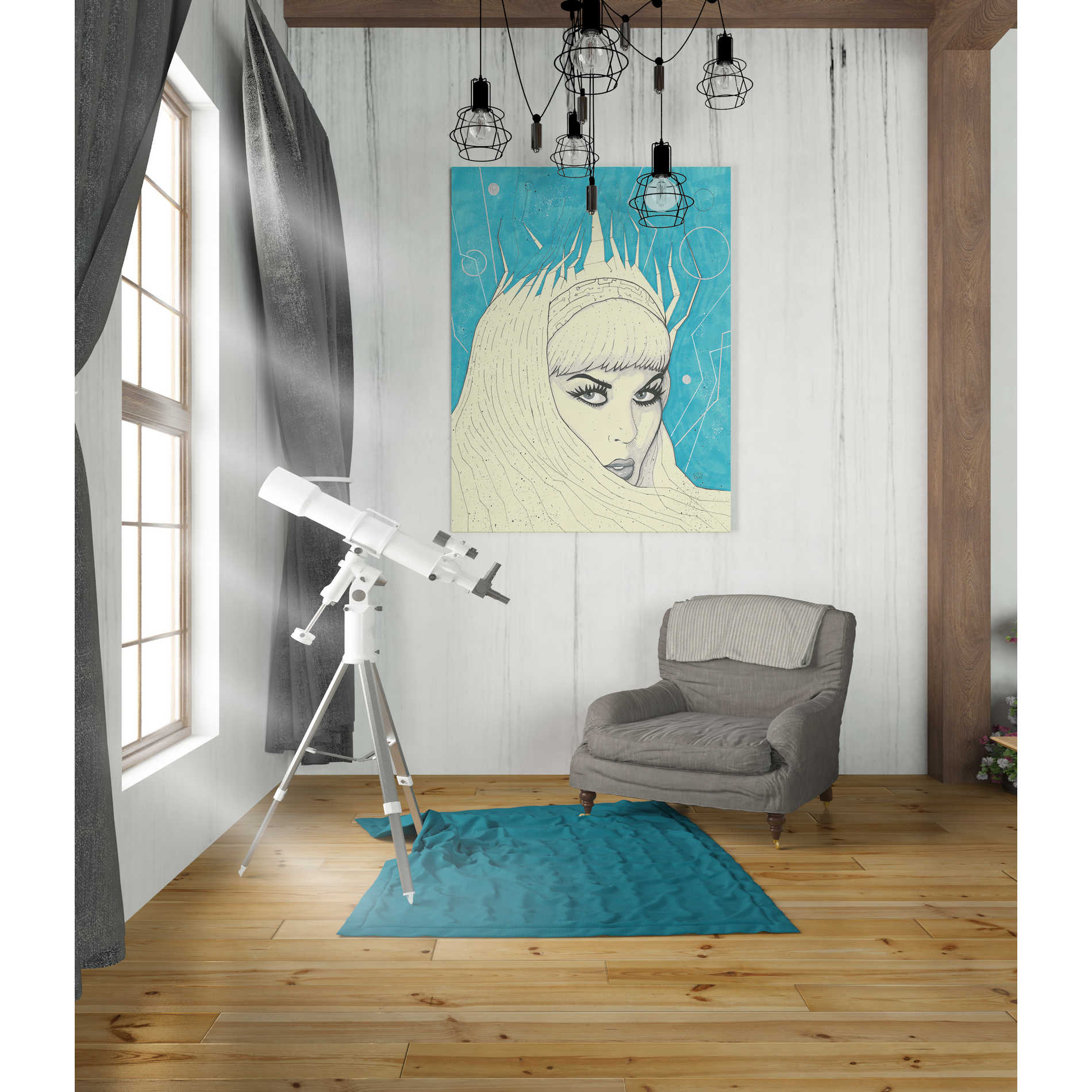 'Space Queen Ice' by Craig Snodgrass, Canvas Wall Art,26 x 34