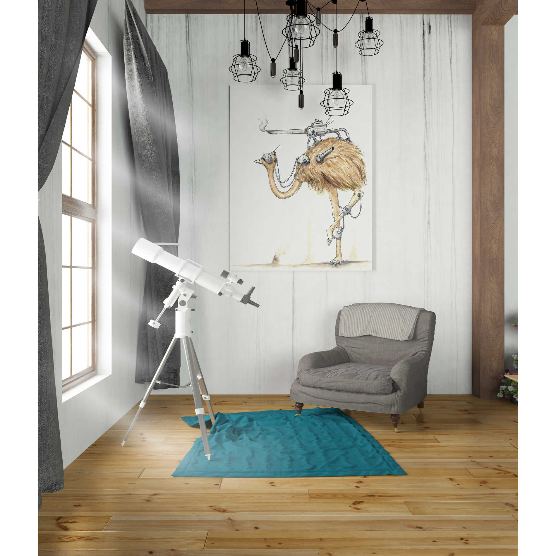 'War Emu' by Craig Snodgrass, Canvas Wall Art,26 x 34