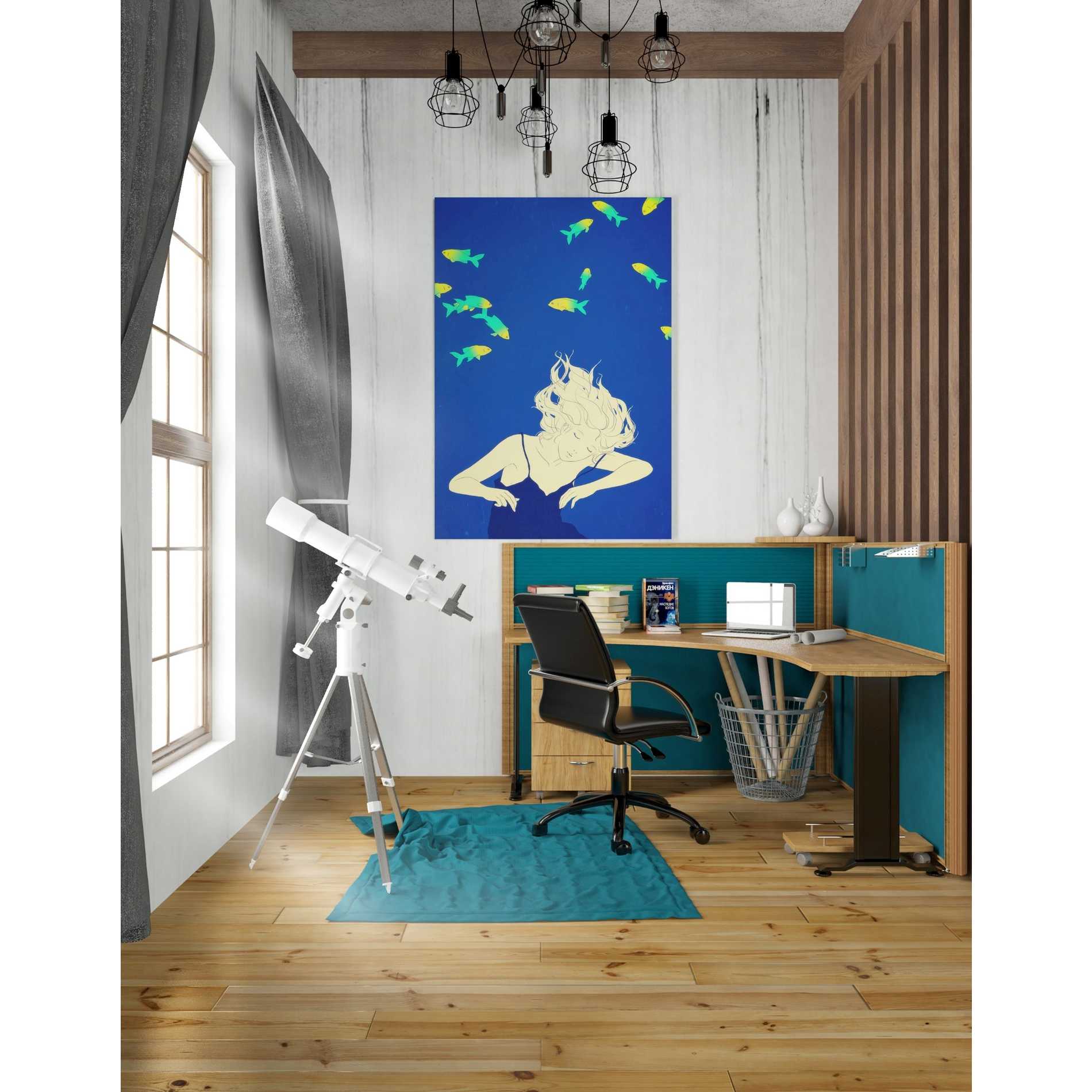 'Deep Blue' by Sai Tamiya, Canvas Wall Art,26 x 40