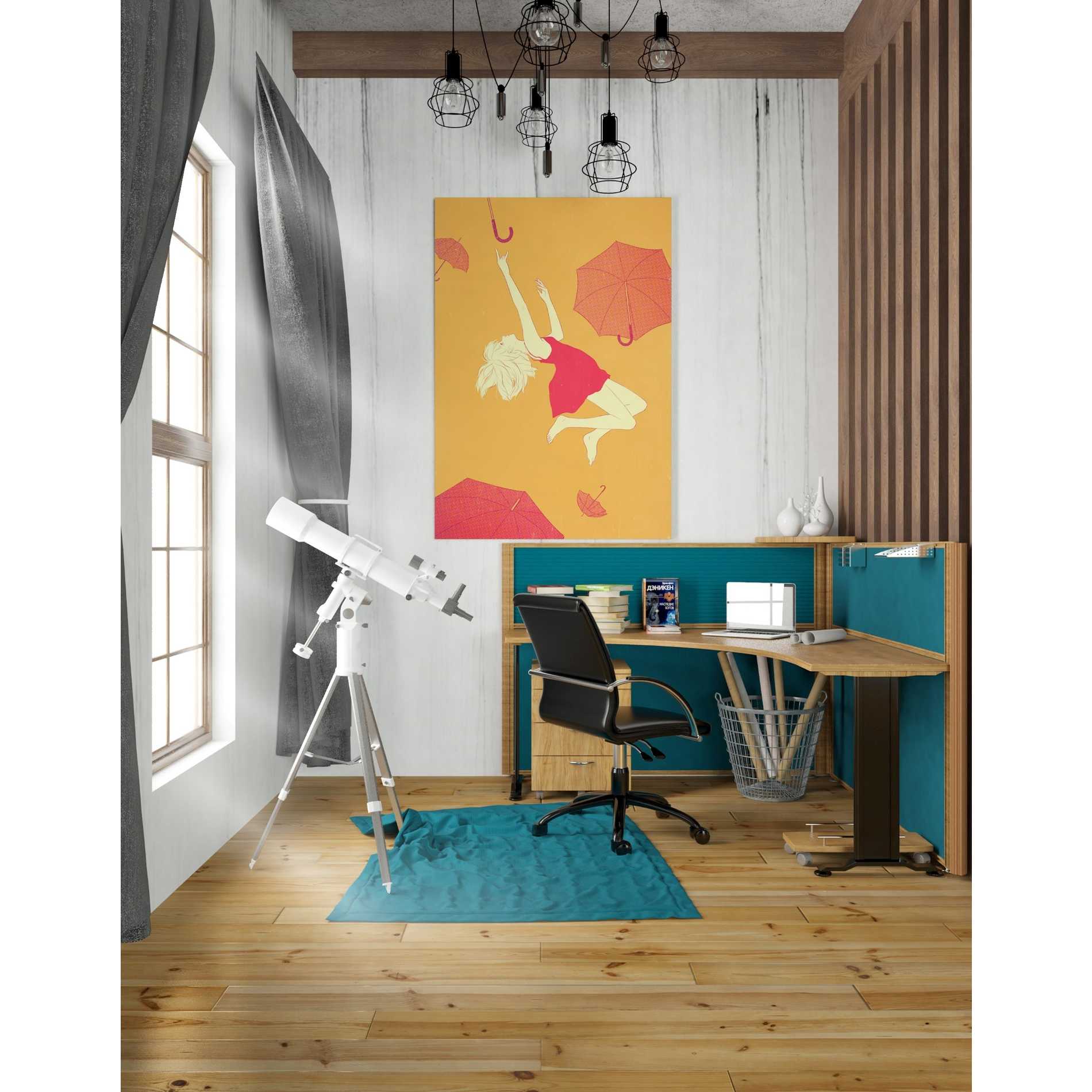 'Flying Umbrellas' by Sai Tamiya, Canvas Wall Art,26 x 40