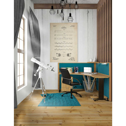 Image of 'Telegraphy Blueprint Patent Parchment' Canvas Wall Art,26 x 40
