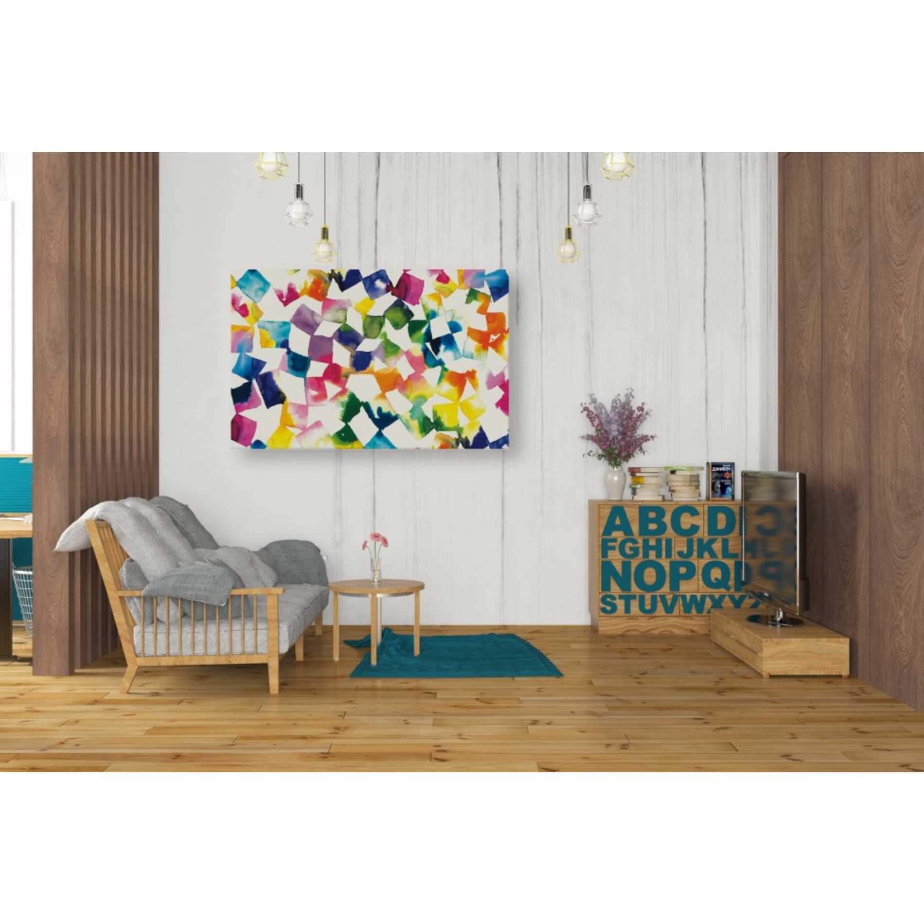 'Colorful Cubes' by Wild Apple Portfolio, Canvas Wall Art,26 x 40