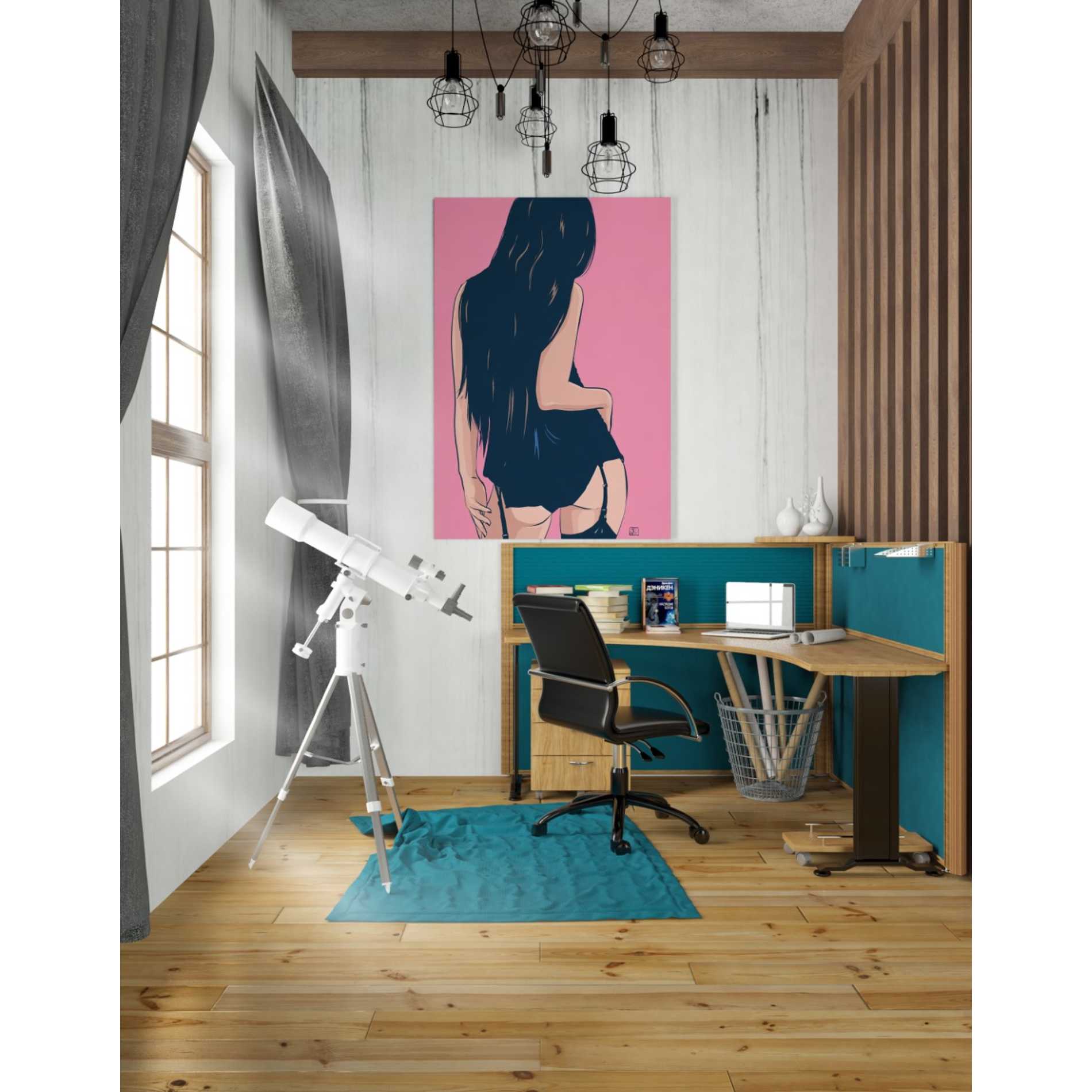 'Brunette in Black' by Giuseppe Cristiano, Canvas Wall Art,26 x 40