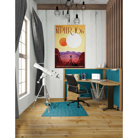 Image of 'Visions of the Future: Kepler-16b' Canvas Wall Art,26 x 40