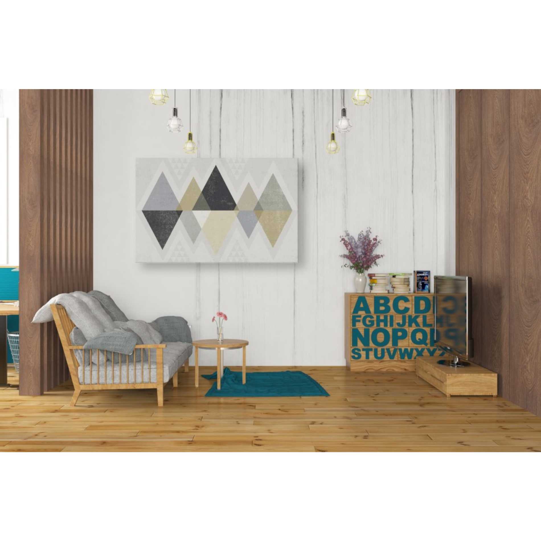 'Mod Triangles II Archroma' by Michael Mullan, Canvas Wall Art,40 x 26