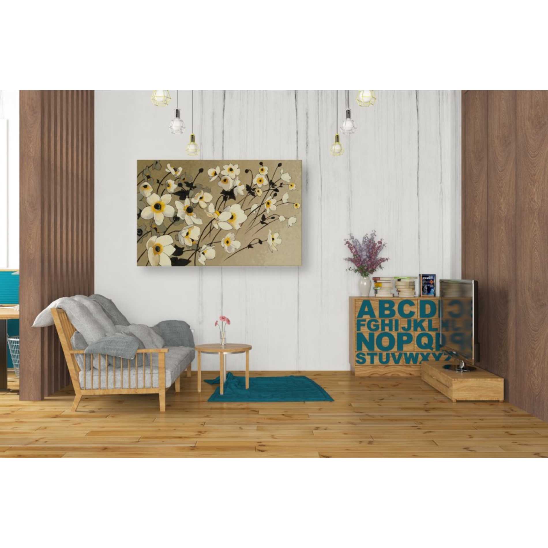 'Anemones Japonaises Blancs' by Shirley Novak, Canvas Wall Art,40 x 26