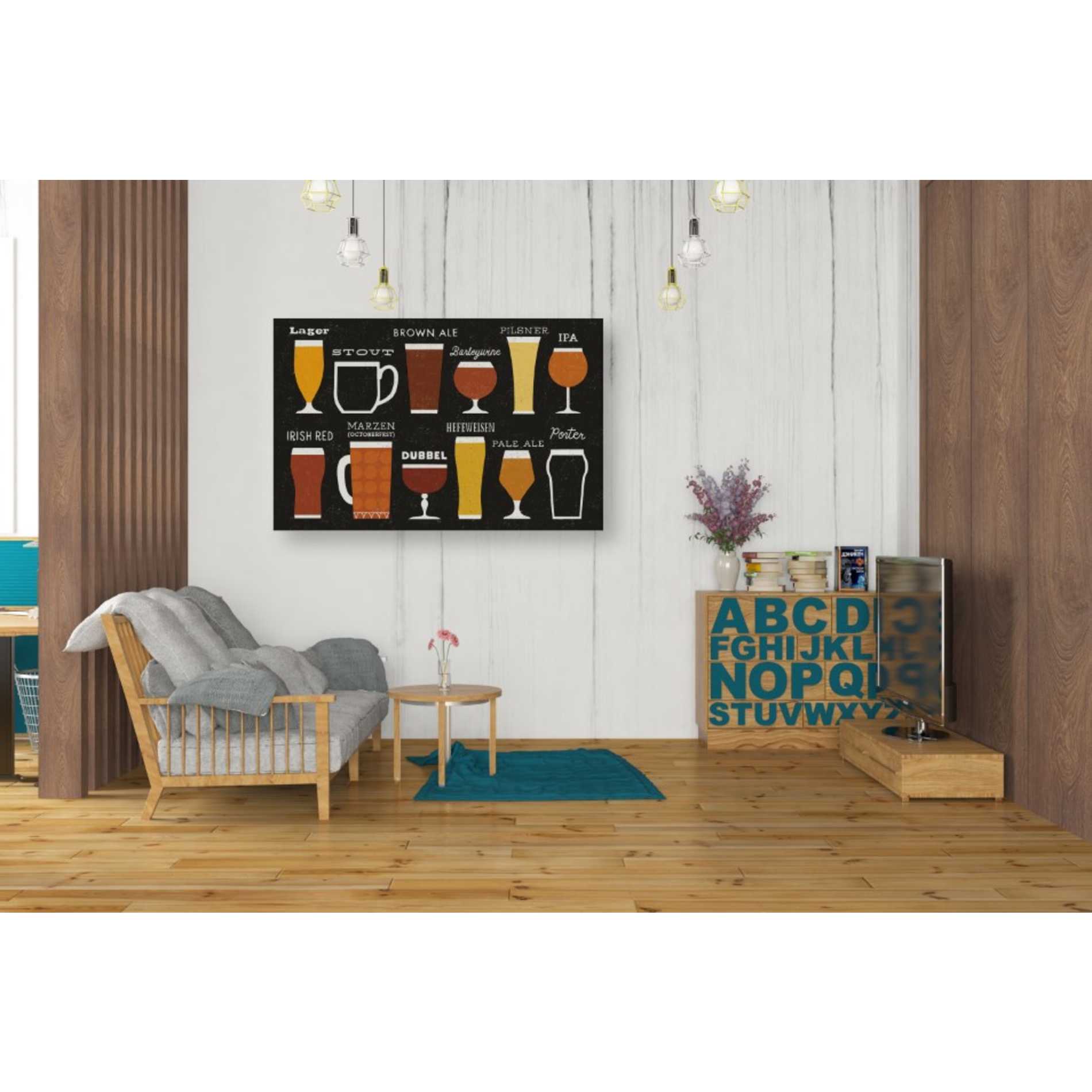 'Craft Beer List' by Michael Mullan, Canvas Wall Art,40 x 26