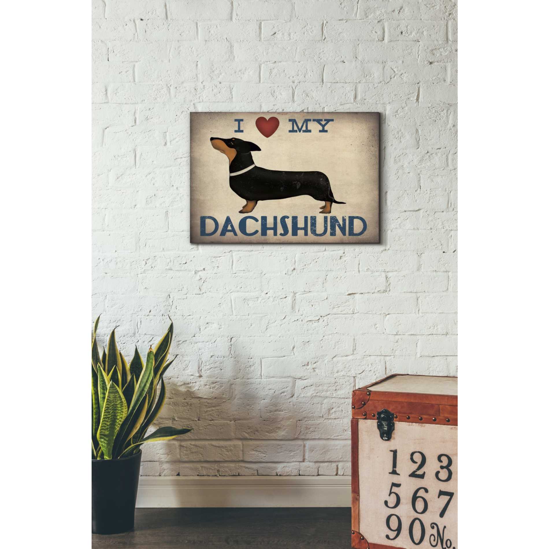 'Dachshund Longboards - Love v2' by Ryan Fowler, Canvas Wall Art,26 x 40