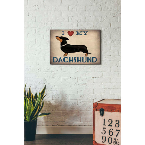 Image of 'Dachshund Longboards - Love v2' by Ryan Fowler, Canvas Wall Art,26 x 40