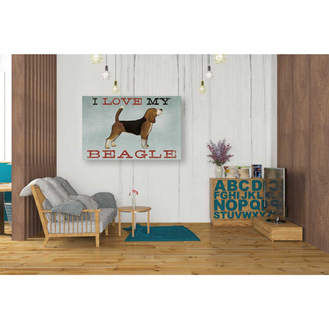 Image of 'Beagle Canoe - I Love My Beagle II' by Ryan Fowler, Canvas Wall Art,26 x 40