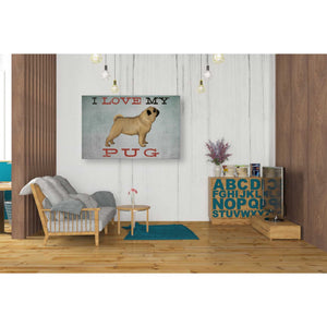'I Love My Pug I' by Ryan Fowler, Canvas Wall Art,26 x 40