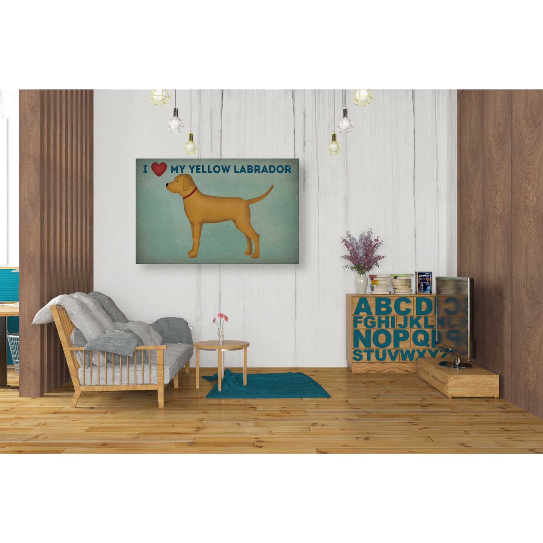 'Golden Dog Love I' by Ryan Fowler, Canvas Wall Art,26 x 40