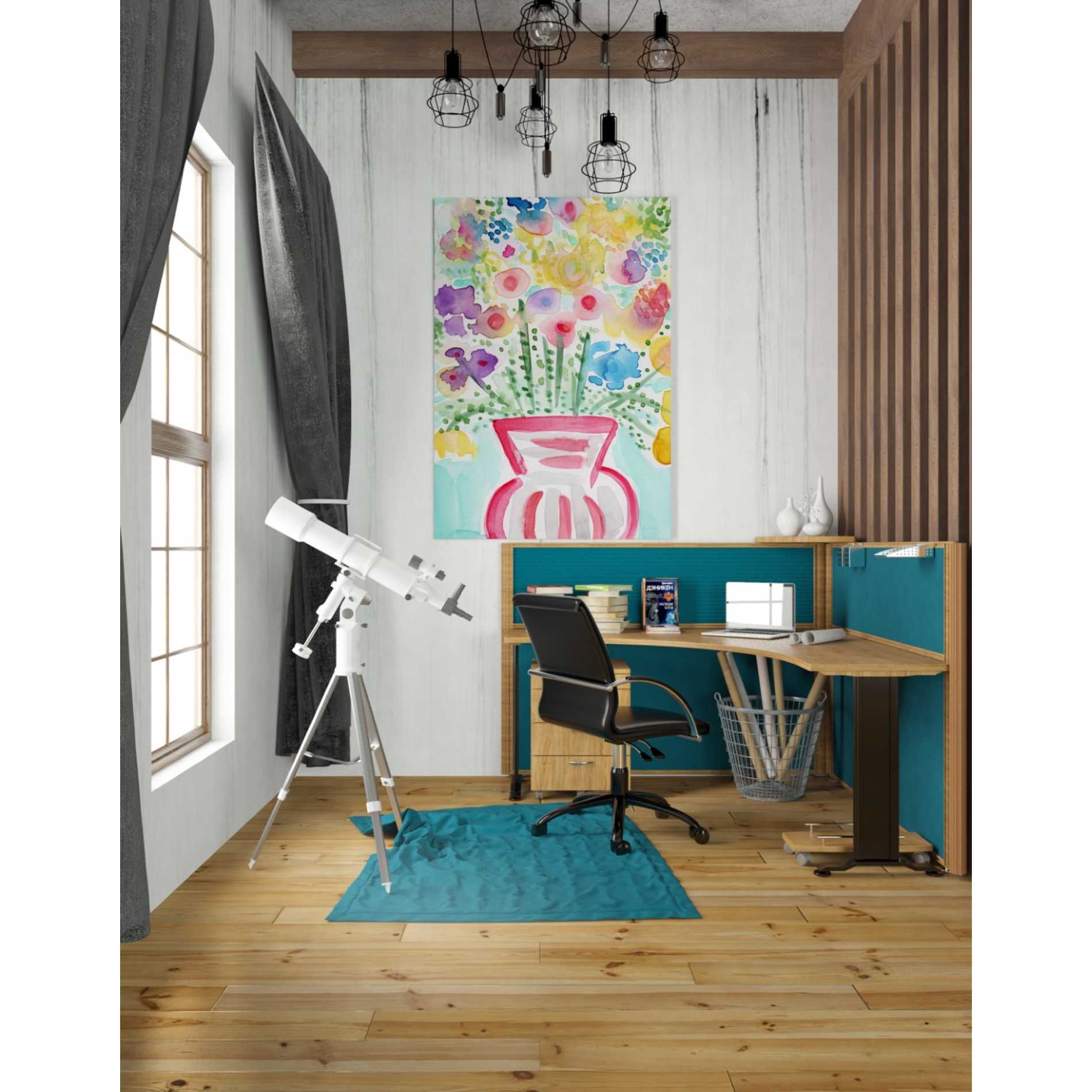 'Red Vase Of Flowers' by Linda Woods, Canvas Wall Art,26 x 40