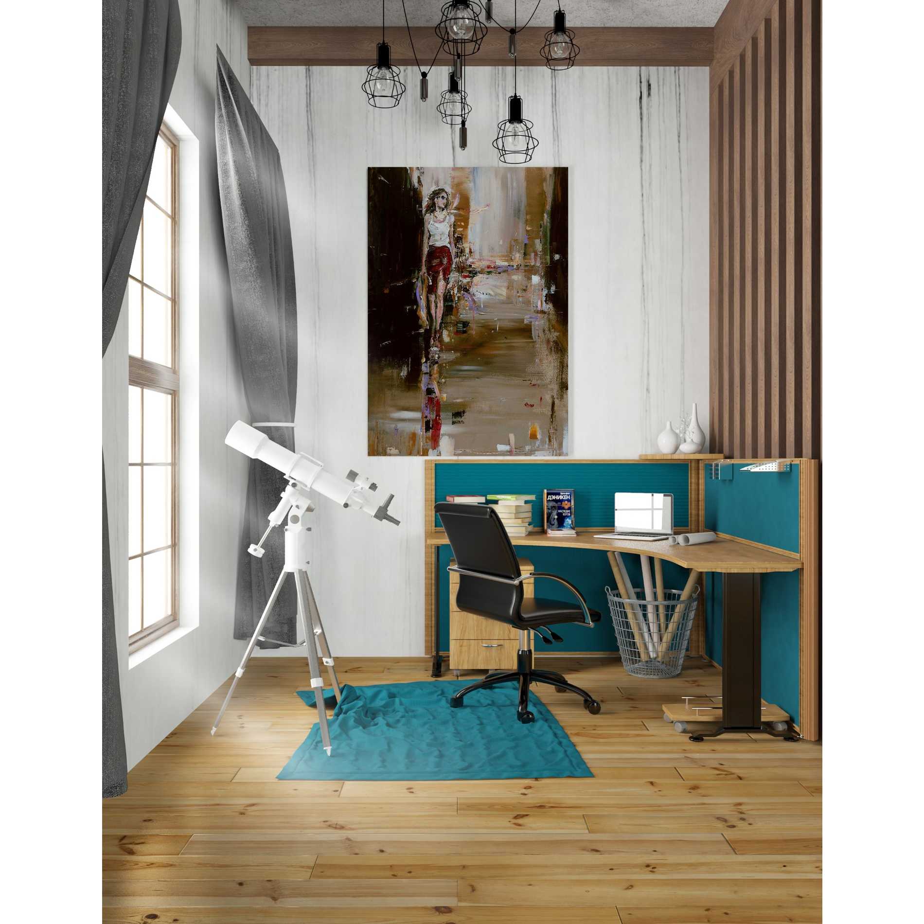 'Down Town' by Oscar Alvarez Pardo, Canvas Wall Art,26 x 40