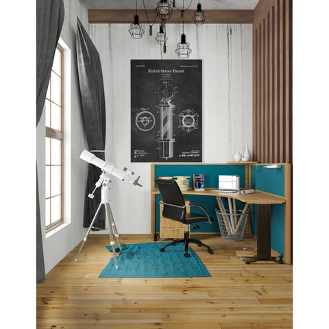 Image of 'Barber Pole Blueprint Patent Chalkboard' Canvas Wall Art,26 x 40