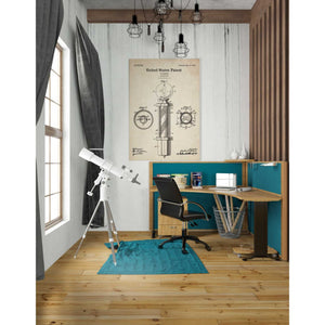 'Barber Pole Blueprint Patent Parchment' Canvas Wall Art,26 x 40