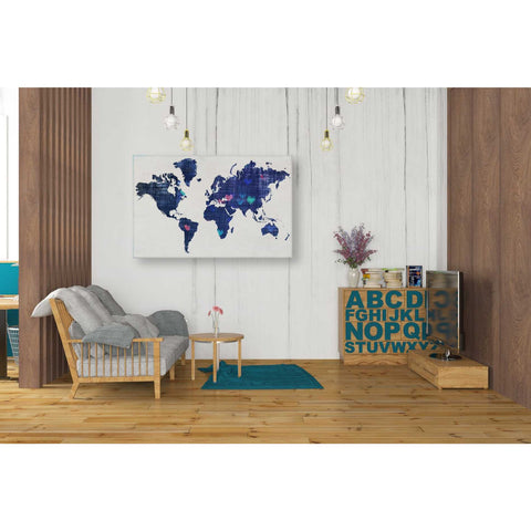 Image of 'Hearts World Map 3' by Irena Orlov, Canvas Wall Art,40 x 26