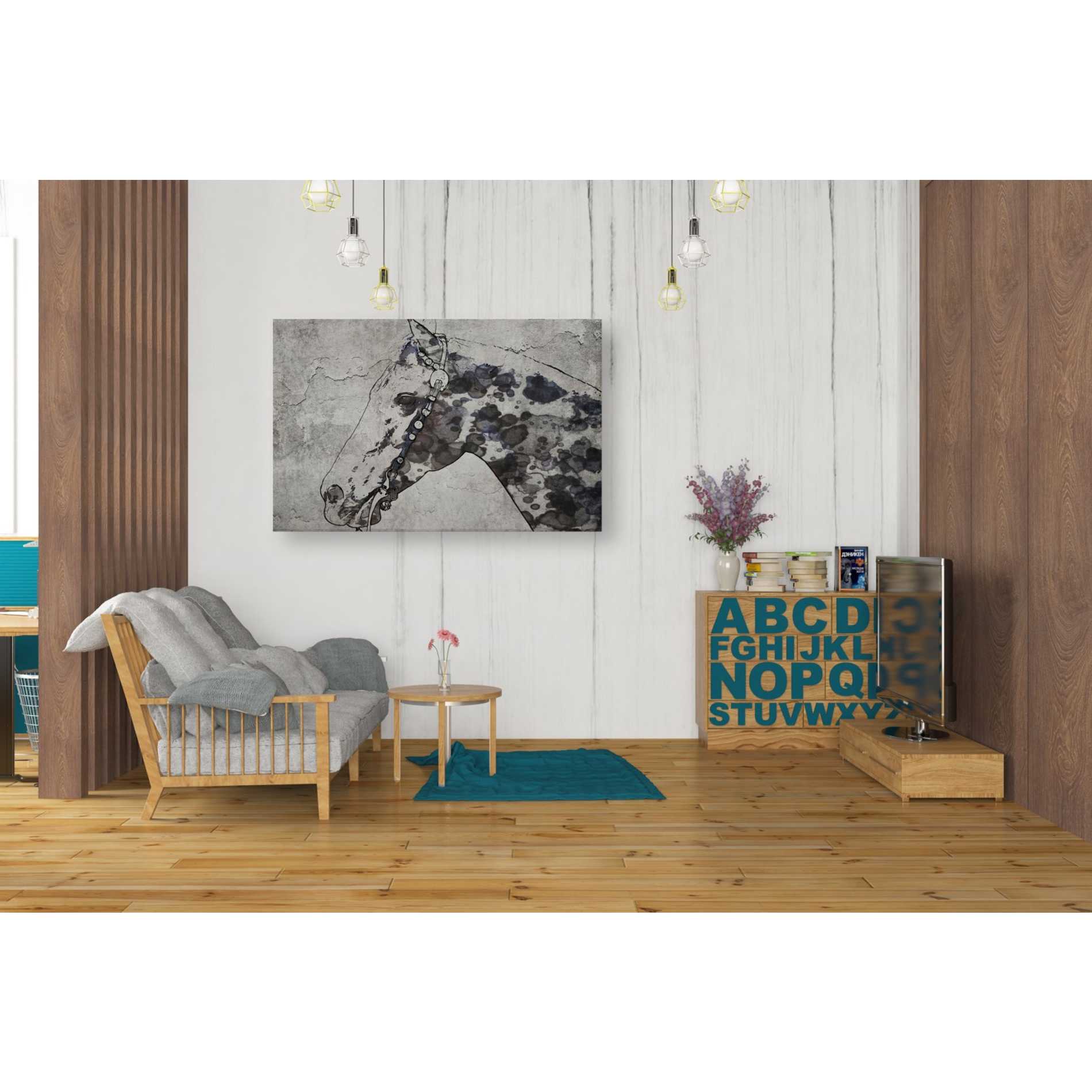 'Black Ghost Horse 2' by Irena Orlov, Canvas Wall Art,40 x 26