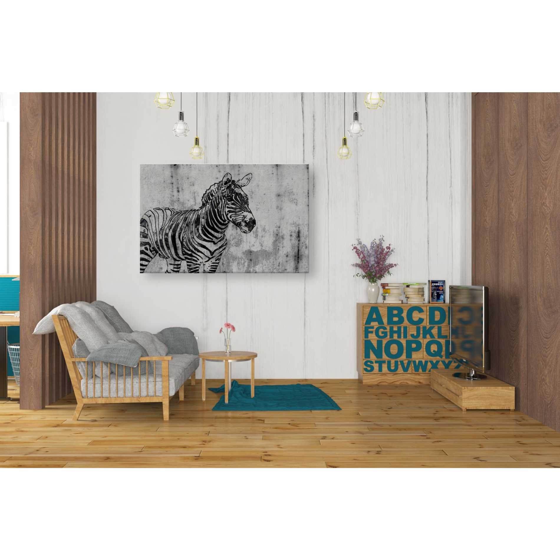 'Rustic Zebra 1' by Irena Orlov, Canvas Wall Art,40 x 26