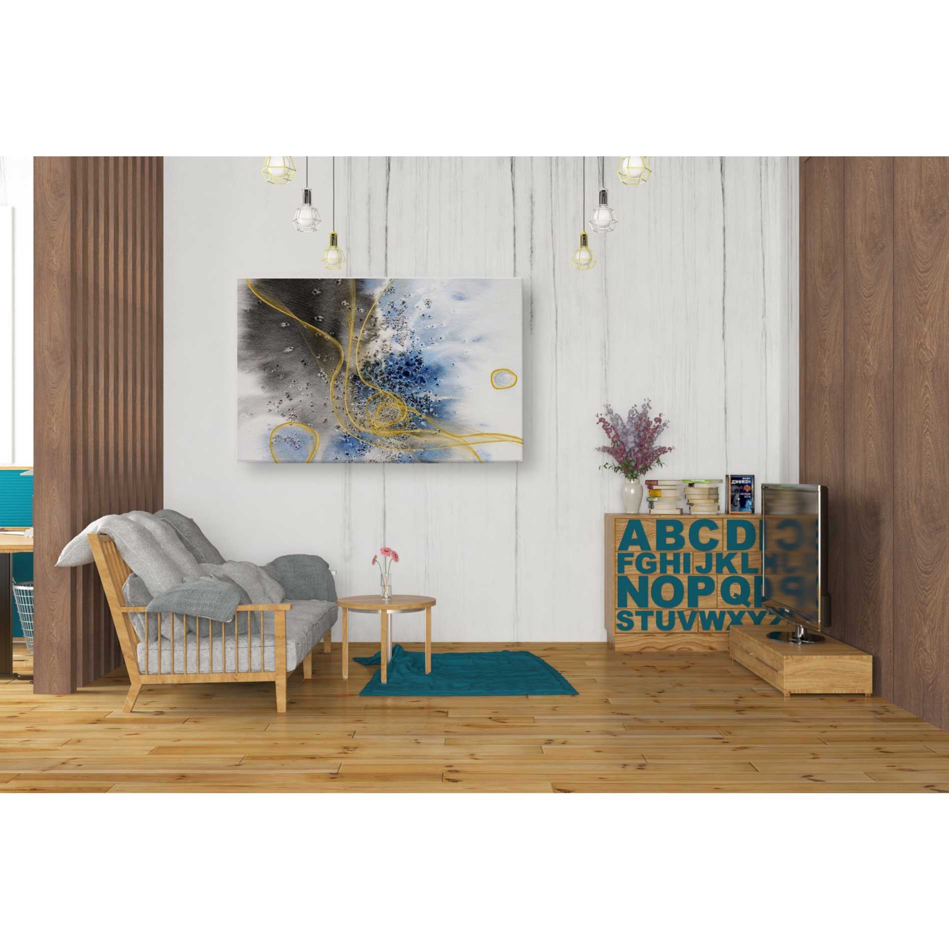 'Coastal Watercolor Abstract' by Irena Orlov, Canvas Wall Art,40 x 26