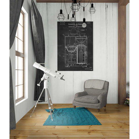 Image of 'Coffee Machine Blueprint Patent Chalkboard' Canvas Wall Art,26 x 40